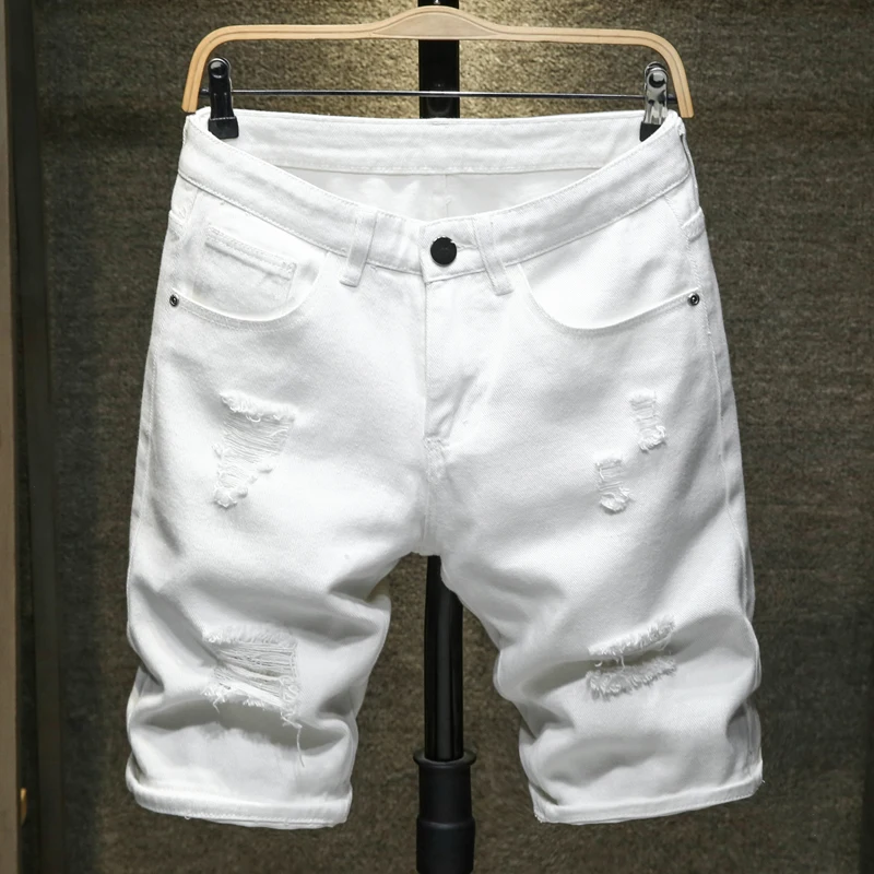 denim short white