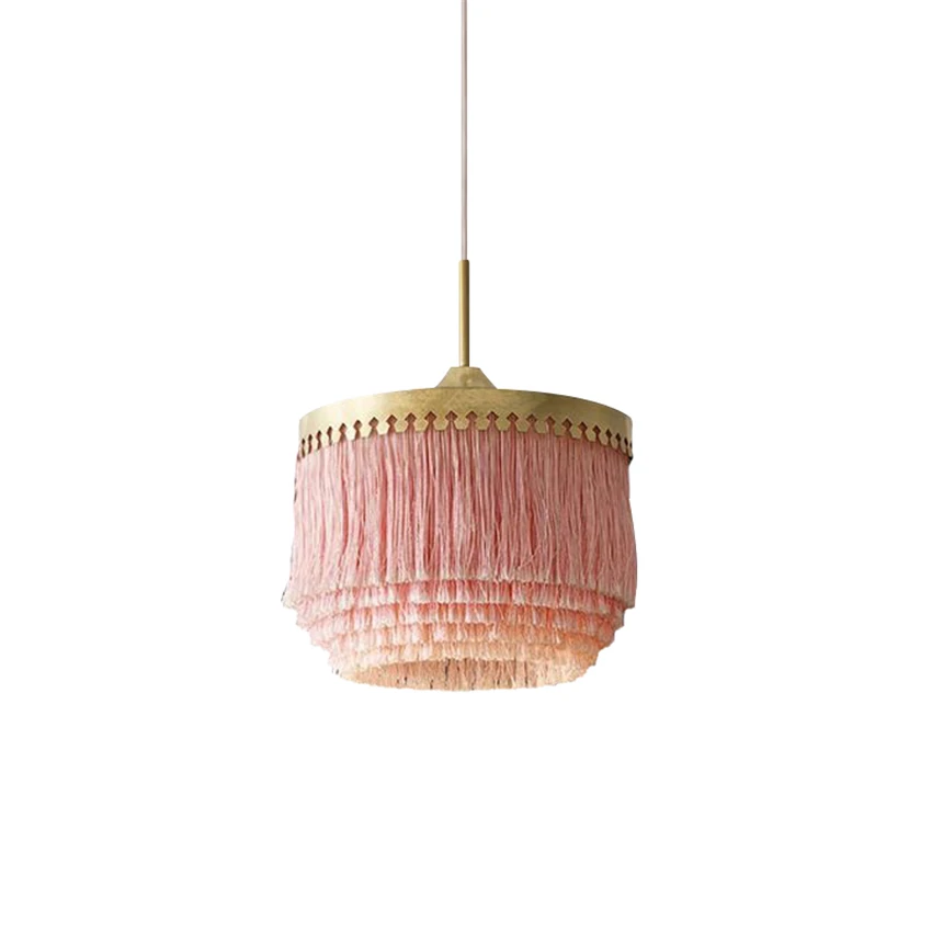 pink tassel pendant light