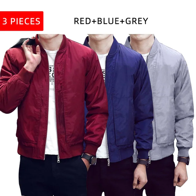 red grey bomber jacket