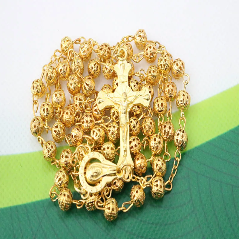 6mm Catholic Gold Hollow Beads Baby Baptism