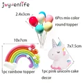 Rainbow Unicorn Cake Topper Cloud Cake Flags Birthday Kids Favors Cake Decoration Cupcake Topper for Wedding Dessert Table Decor preview-4