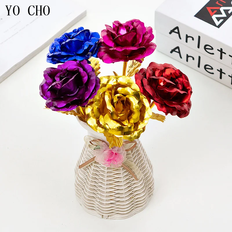 24K Plated Gold Rose Flower Artificial Flower 24K Foil Rose Galaxy Box Birthday Valentine's Day New Year Creative Gift Roses preview-7