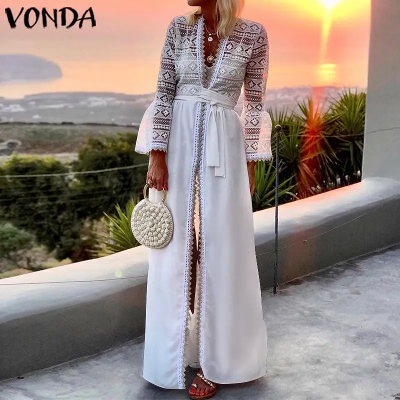 Lace Crochet Dress Women Hollow Out 