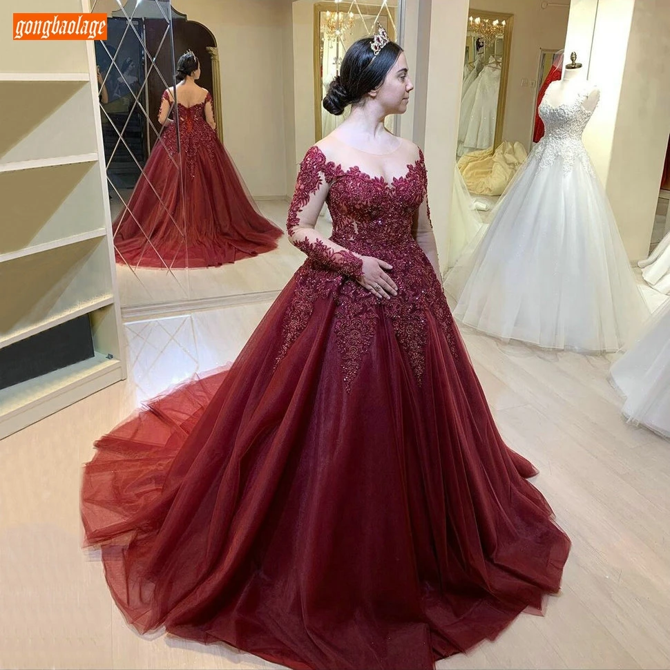 קנו שמלות ערב | Burgundy Evening Dress 