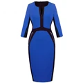 Front Zipper Women Work Wear Elegant Stretch Dress Charming Bodycon Pencil Midi Spring Business Casual Dresses 837 preview-3