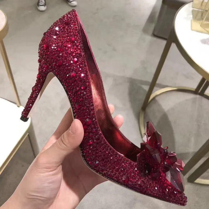 Rose Gold Crystal Covered Pointy Toe 