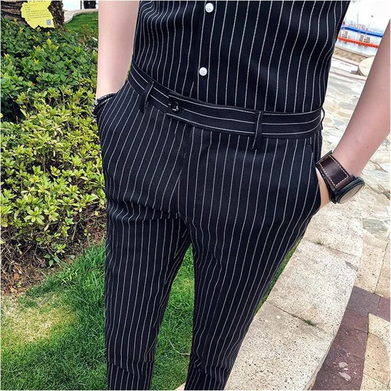 slim striped pants