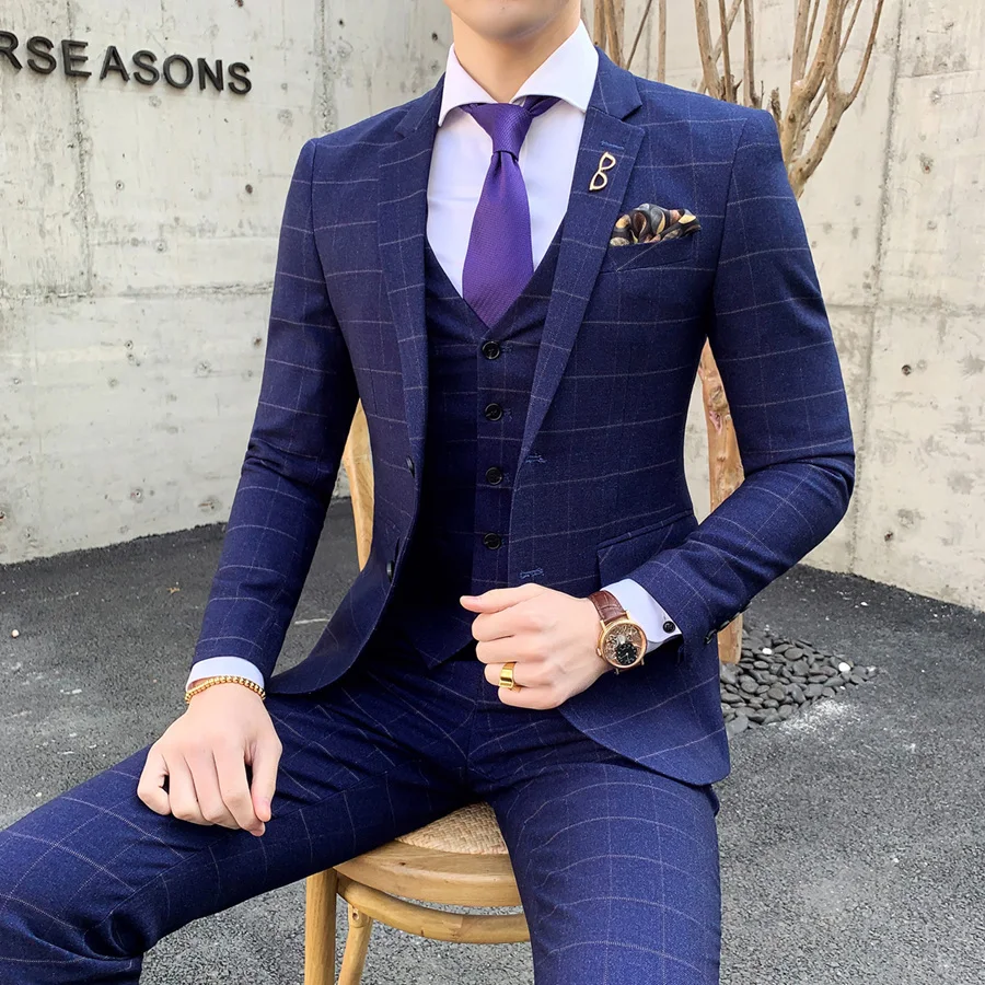 plaid suit wedding