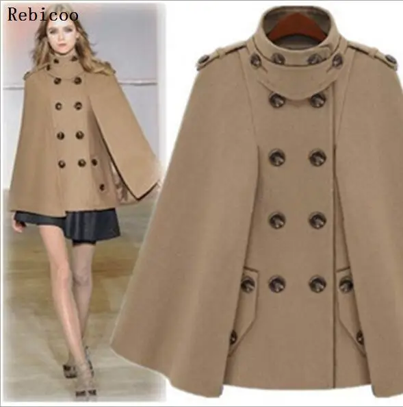 Autumn Winter Fashion Women Wool Cape 