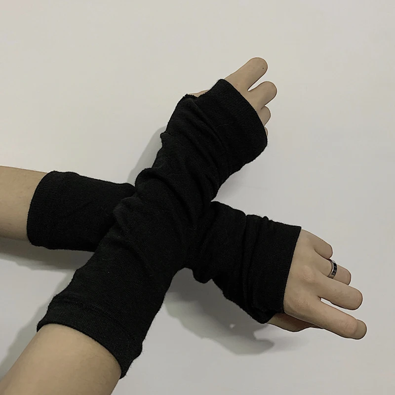 black fingerless mittens