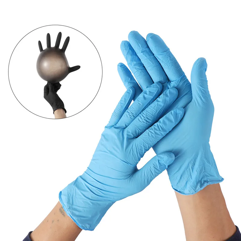 100 blue nitrile gloves