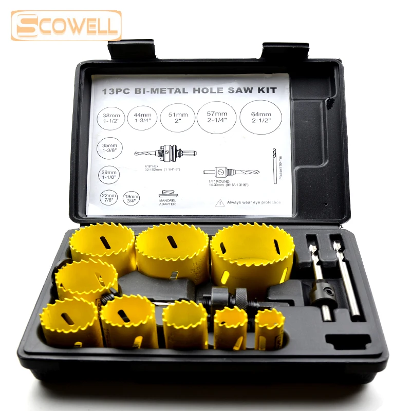 off 13pcs HSS Bi-metal Hole Saw Cutter 
