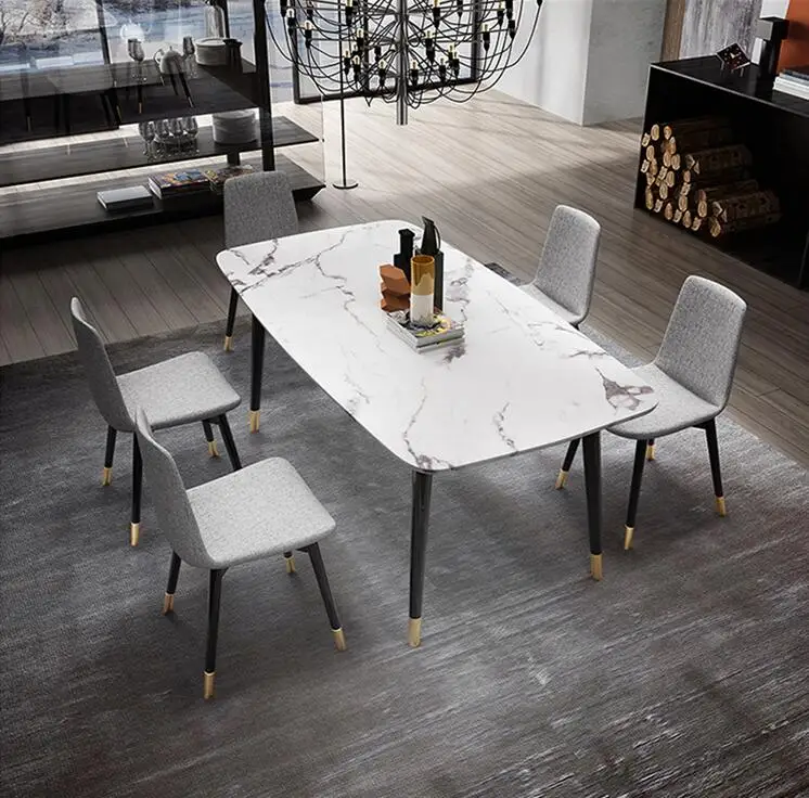 real marble dining table and chairs