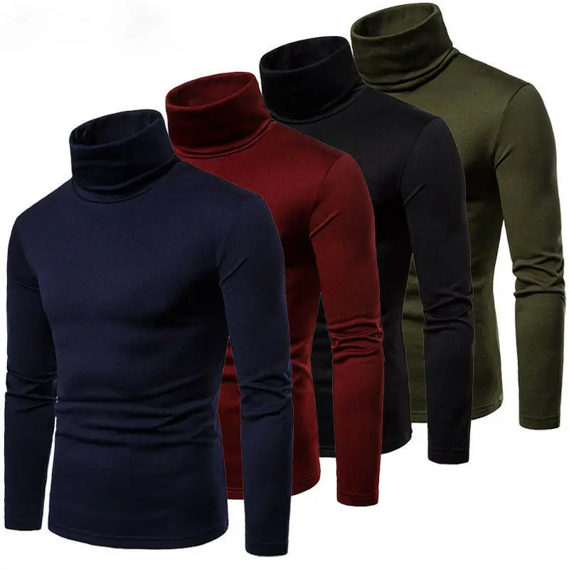 Men Thermal Turtle Neck Long Sleeve 