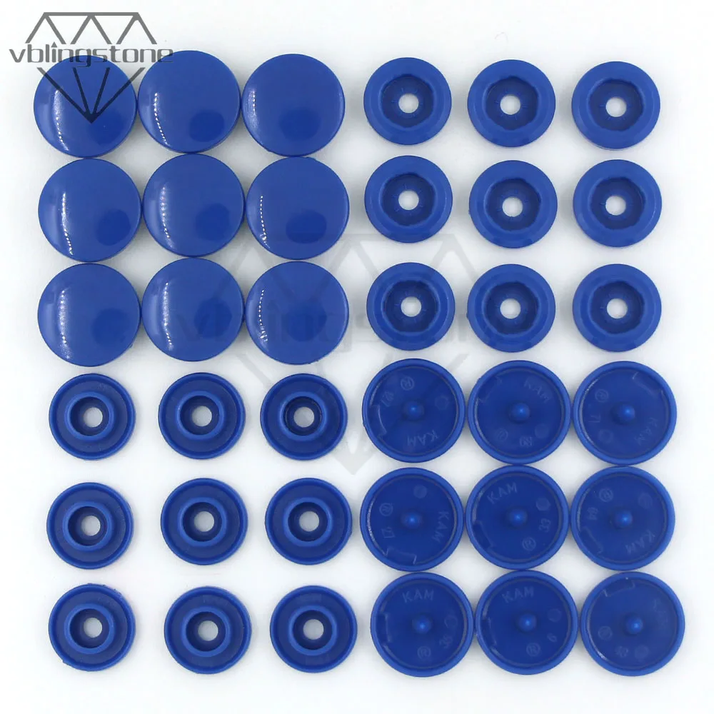 KAM Round Snaps Buttons For Bib 20 Sets T5 Plastic Cover Press