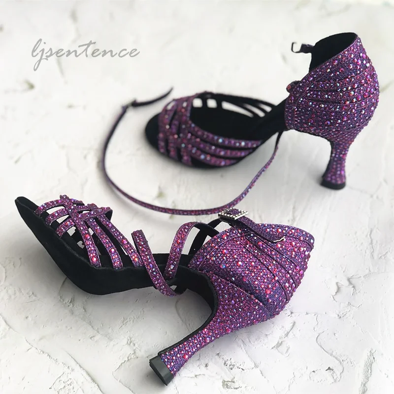 turn around Dedicate Restate Cumpără Adidaşi | Stylish Purple Latin Dance Shoes Sexy Shoes Woman Popular  High Tango Salsa Paso doble cha-cha Rumba Jive Bachata Ballroom Heels
