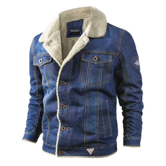 2022 Winter Men Denim Jacket Mens 