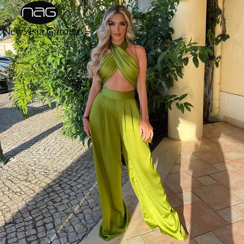 NewAsia 2 Piece Pants Set Bandage Tube 