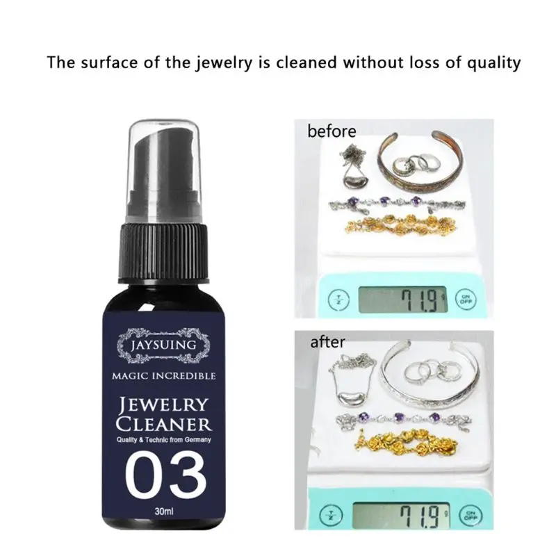 30ml 50ml ConcentrateJewelry Cleaner Anti-Tarnish Quick Jewellery Cleaning Spray B85D
