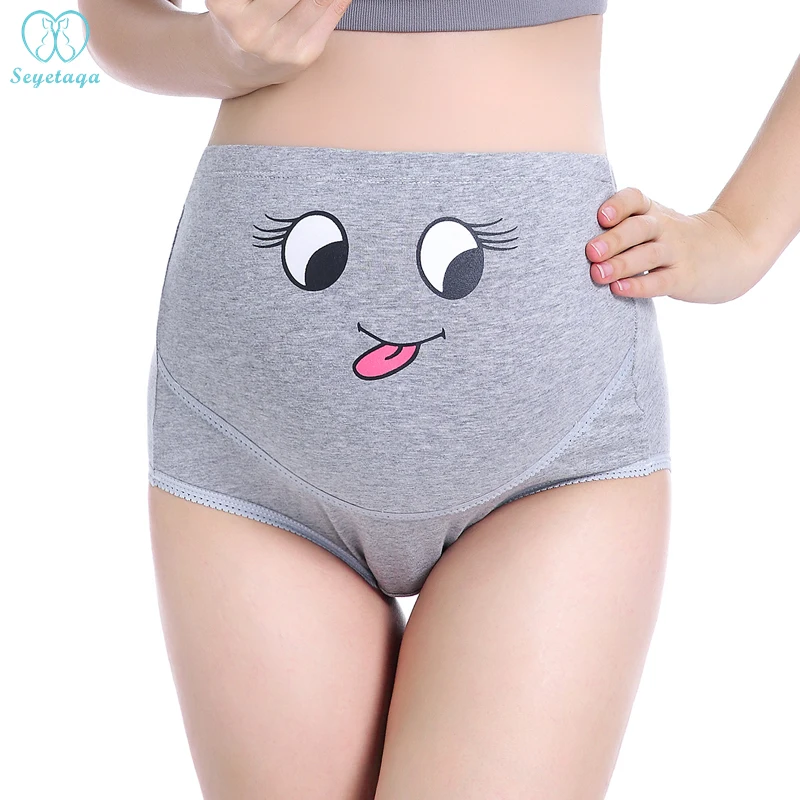 Cotton Mid Waist Belly Maternity Panties Seamless Underwear For