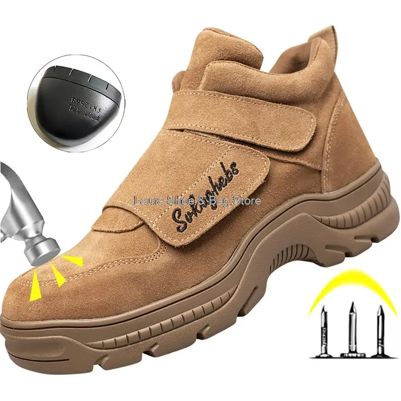 New Men's Work Safety Shoes Anti-spark Welder Shoes Men Boots High Top Winter Safety Shoes Male Security Boots Working Shoes