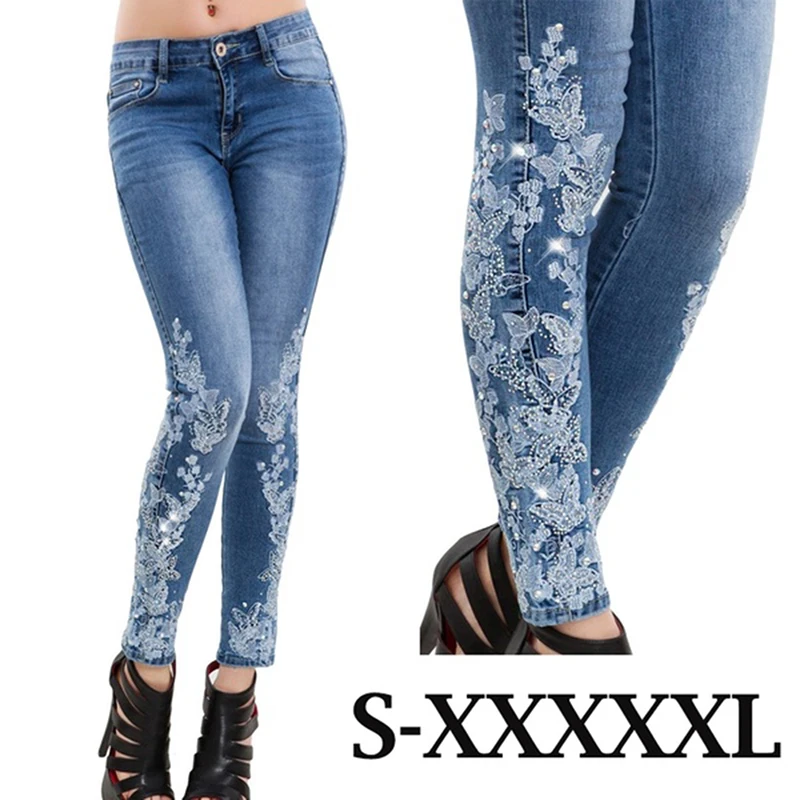 Stretch Embroidered Jeans 