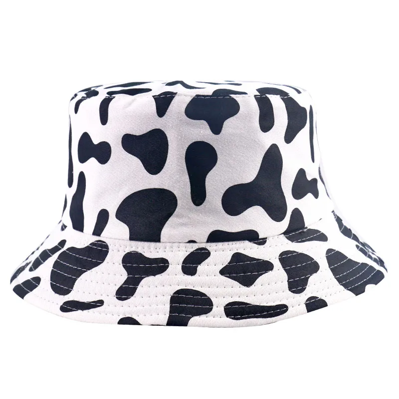 Women Chapeau Gorro Cow print bucket hat