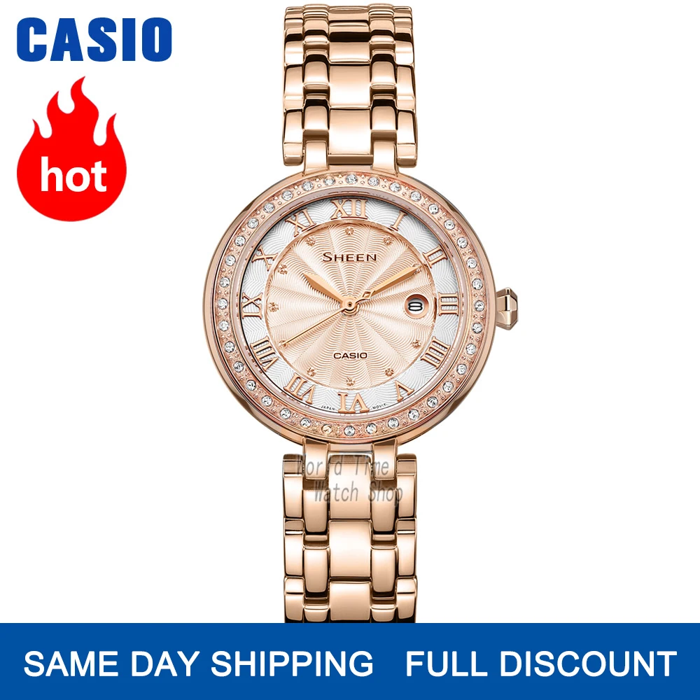 Αγορά Γυναικεία ρολόγια | Casio watch Swarovski Crystal women watches top  brand luxury set ladies watch women 50mWaterproof Quartz Sport clock reloj  mujer