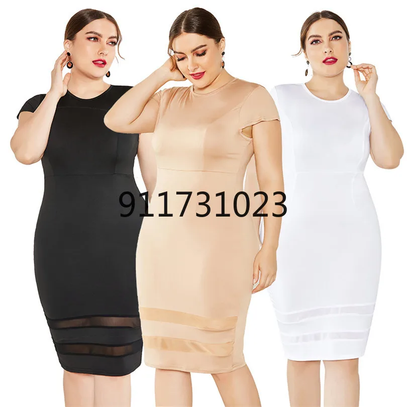 5xl Plus Size Dress Women Short Sleeve Women Bodycon Party Dresses