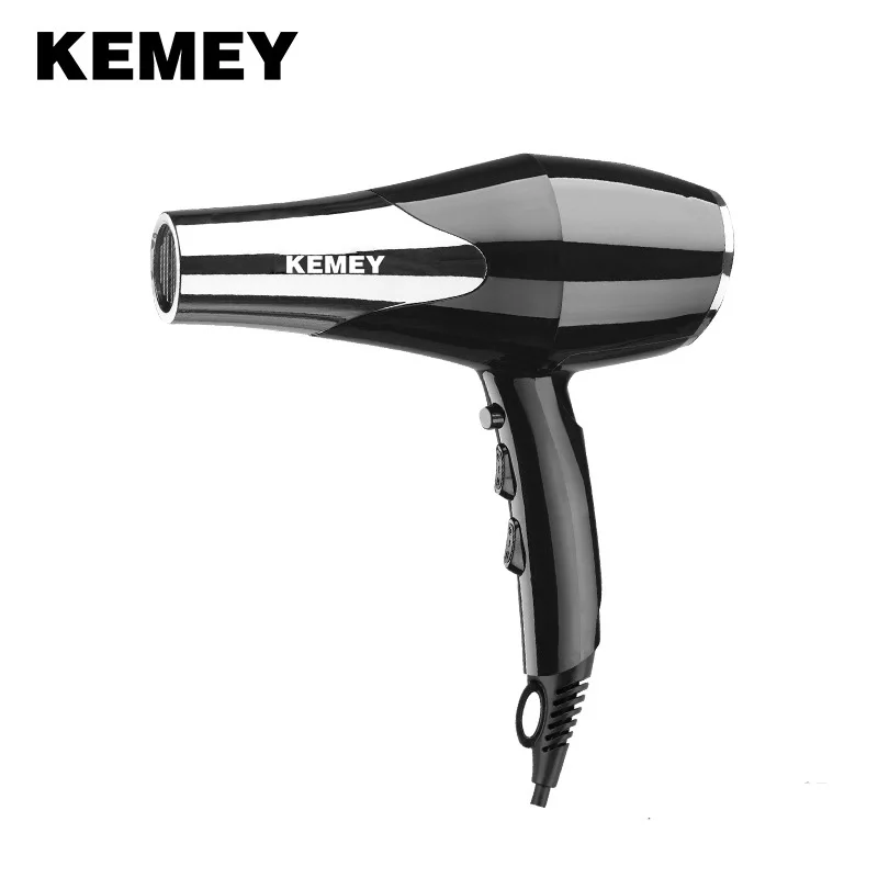 Kemei 3000 Watt Full Size Pro Hair Dryer Professional Salon Blow Dryer with Concentrator Nozzle Attachments 3 Speeds fast Dry-animated-img