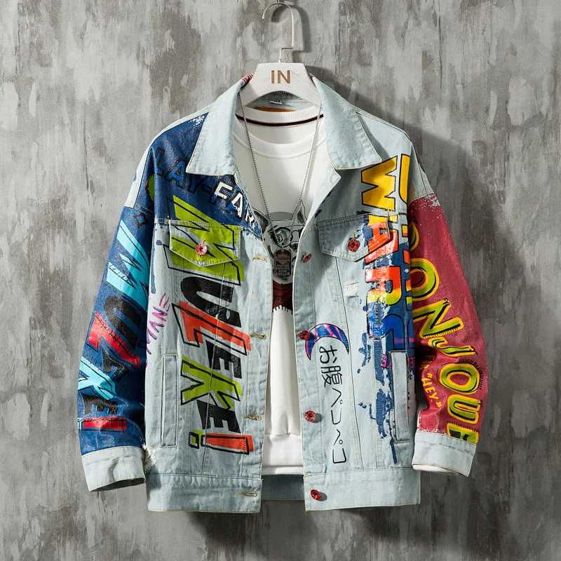 denim jacket men streetwear