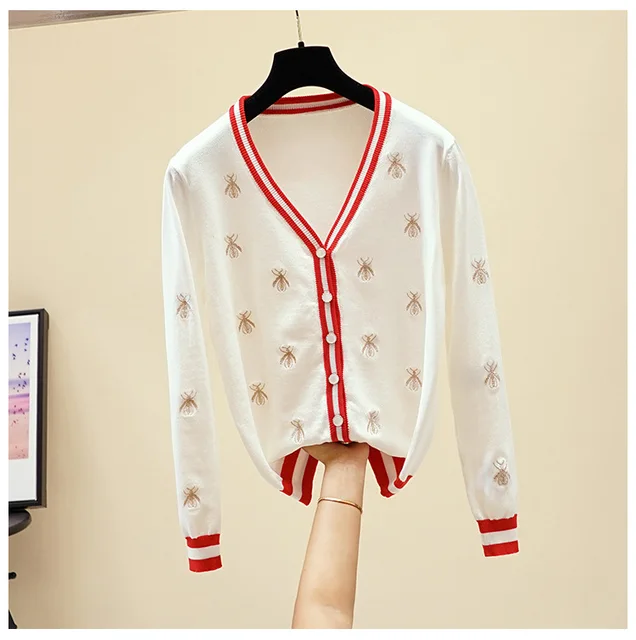 insect embroidery cardigan