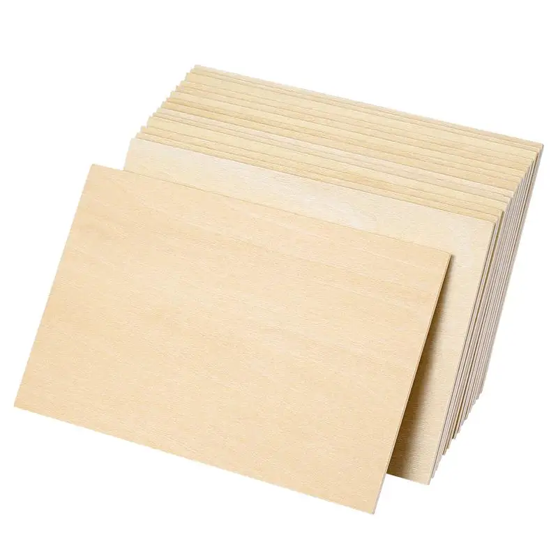 Thin Wood Sheets Plywood Sheet Board For Engraving Pack Of 10 For DIY  Projects Painting Drawing