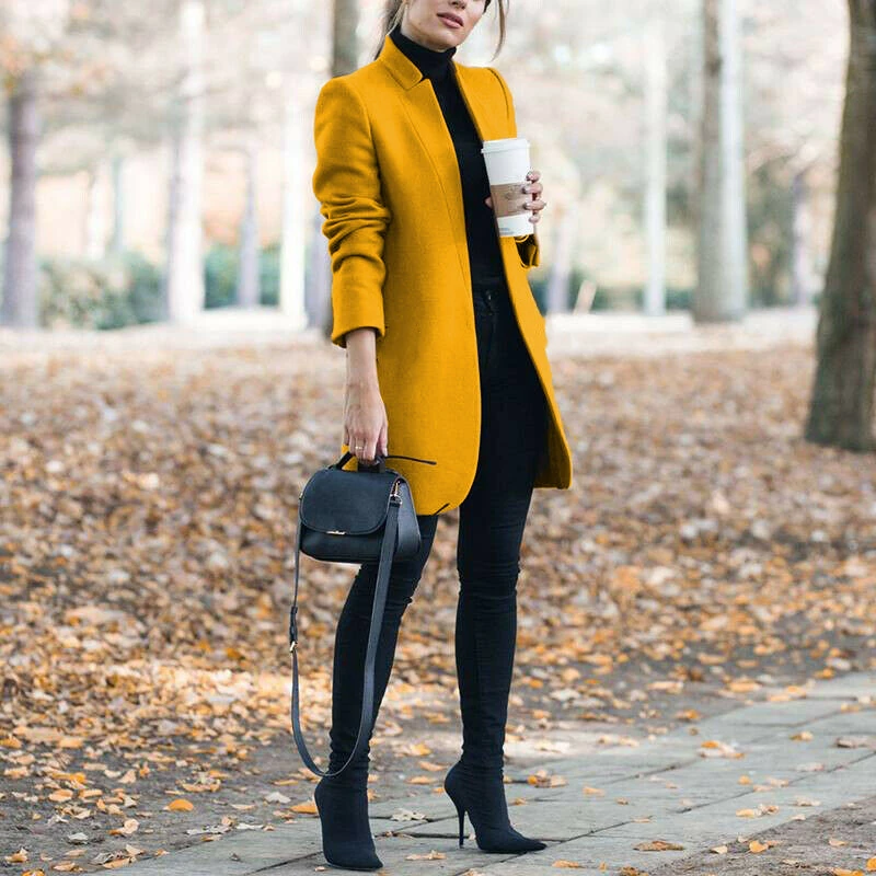 NEDEINS Autumn Winter Coat Women Trench 
