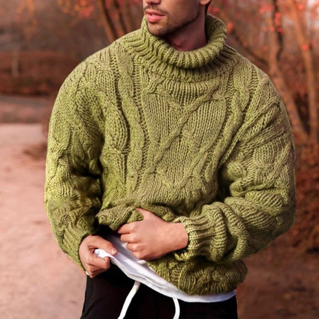 2020 Knitted Turtleneck Sweater Men 