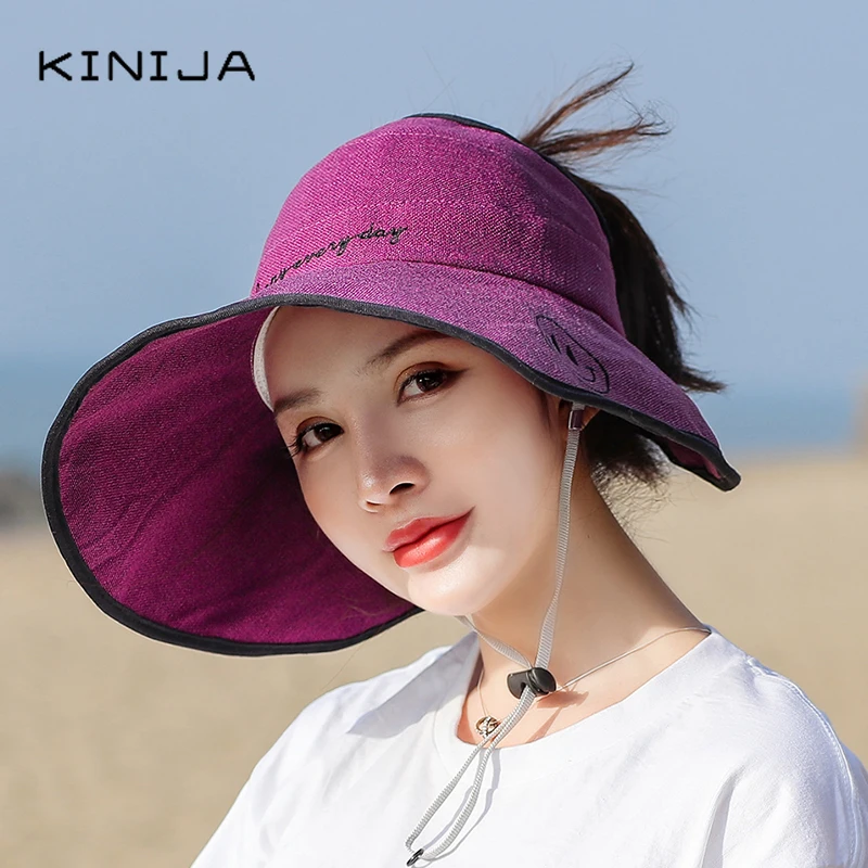 Bucket hat Wide Brim Empty Top Folding 