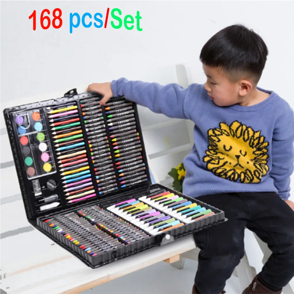 150pcs Art Drawing Set Children's Painting Sketching Tools Water Color Pen  Wax Crayon Oil Pastel Drawing Pencils Paint Brush Students Stationery  Supplies Kids Gifts