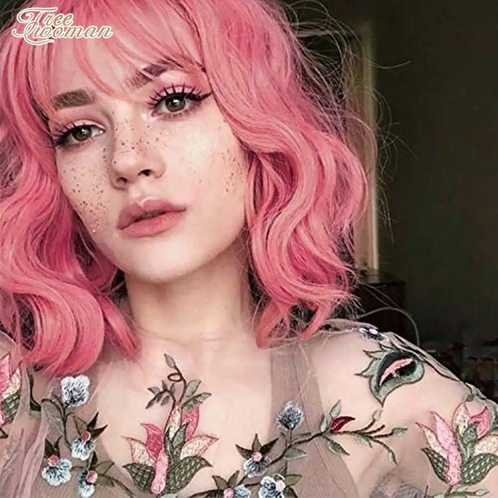 short pink wig