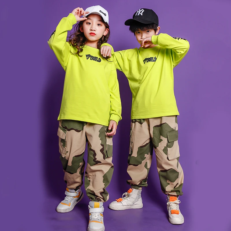 Αγορά Παράστασης χορού | Children Hip Hop Festival outfits Sweatshirt  Casual Pants Clothing For Girl Boys Jazz Dance Costume Wear Kids carnival  clothes