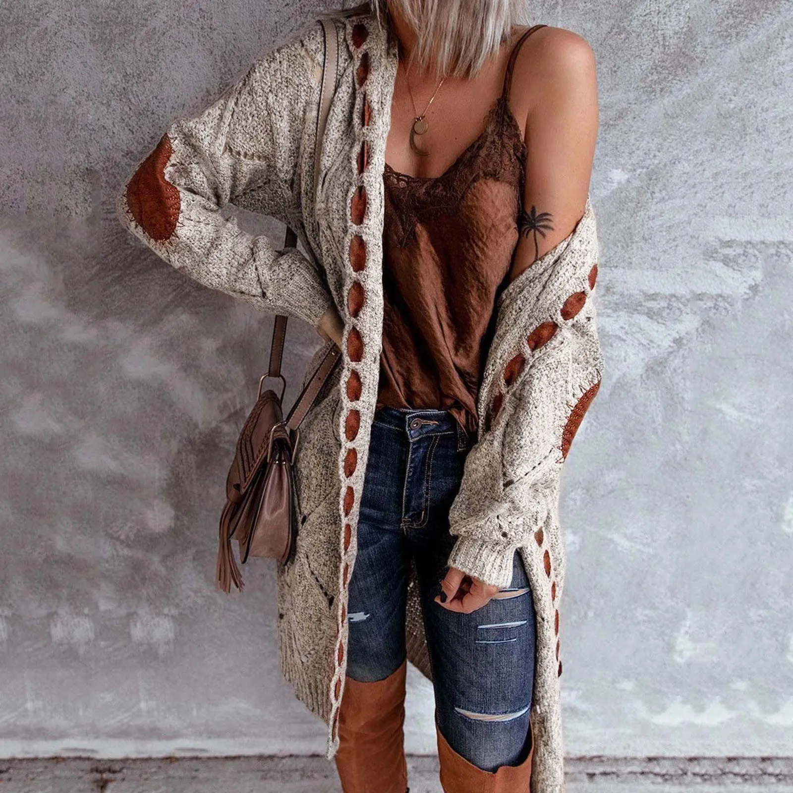 Oversized Sweater for Women Patchwork 