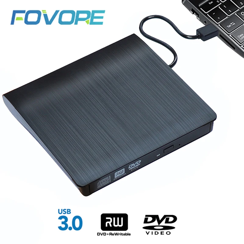 External USB 3.0 High Speed DL DVD RW Burner CD Writer Slim Portable Optical Drive for Asus Samsung Acer Dell Laptop PC HP