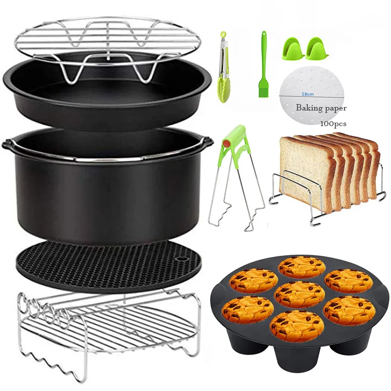 Square Air Fryer Accessories 9 Inch, For Cosori Ninja Phillips Tower Pot  Tefal Etc 5.6-7.5L Deep Basket Airfryer - AliExpress