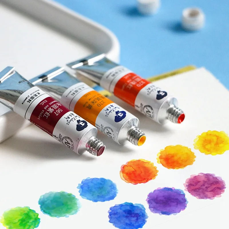 Watercolor Paint Set in Tubes Art Academy Gouache Pigment Kit 5ml  12/18/24/36 Colors for Art Student Painters Beginners 