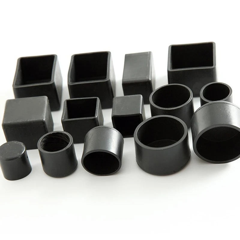 black silicone chair leg caps