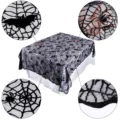 Halloween Tablecloth Table Runner Table Flag Decoration Lace Knitted Spider Web Fireplace Mantle Home Kitchen Party Supply preview-2