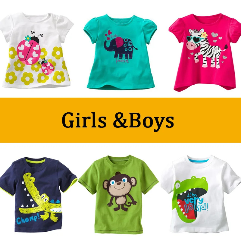 Kids T Shirt For Girls Boys Summer Baby Cotton Tops Toddler Tees Clothes Children Clothing T-shirts Short Sleeve-animated-img