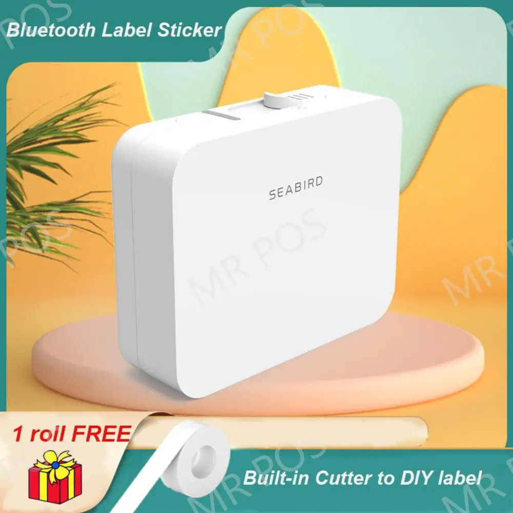 Seabird Mini Portable Thermal Price Label Printer Hangul Bluetooth Label Maker Pocket Materials Management Sticker Machine Print