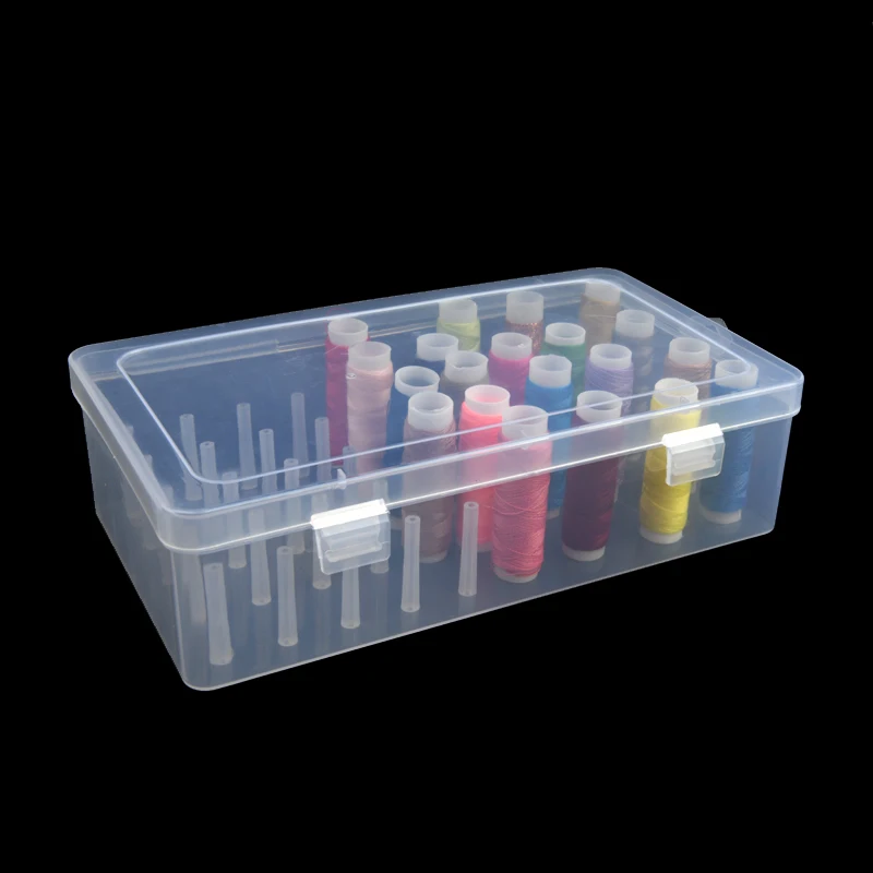 Clear Sewing Thread Storage Box 42 Pieces Spools Bobbin