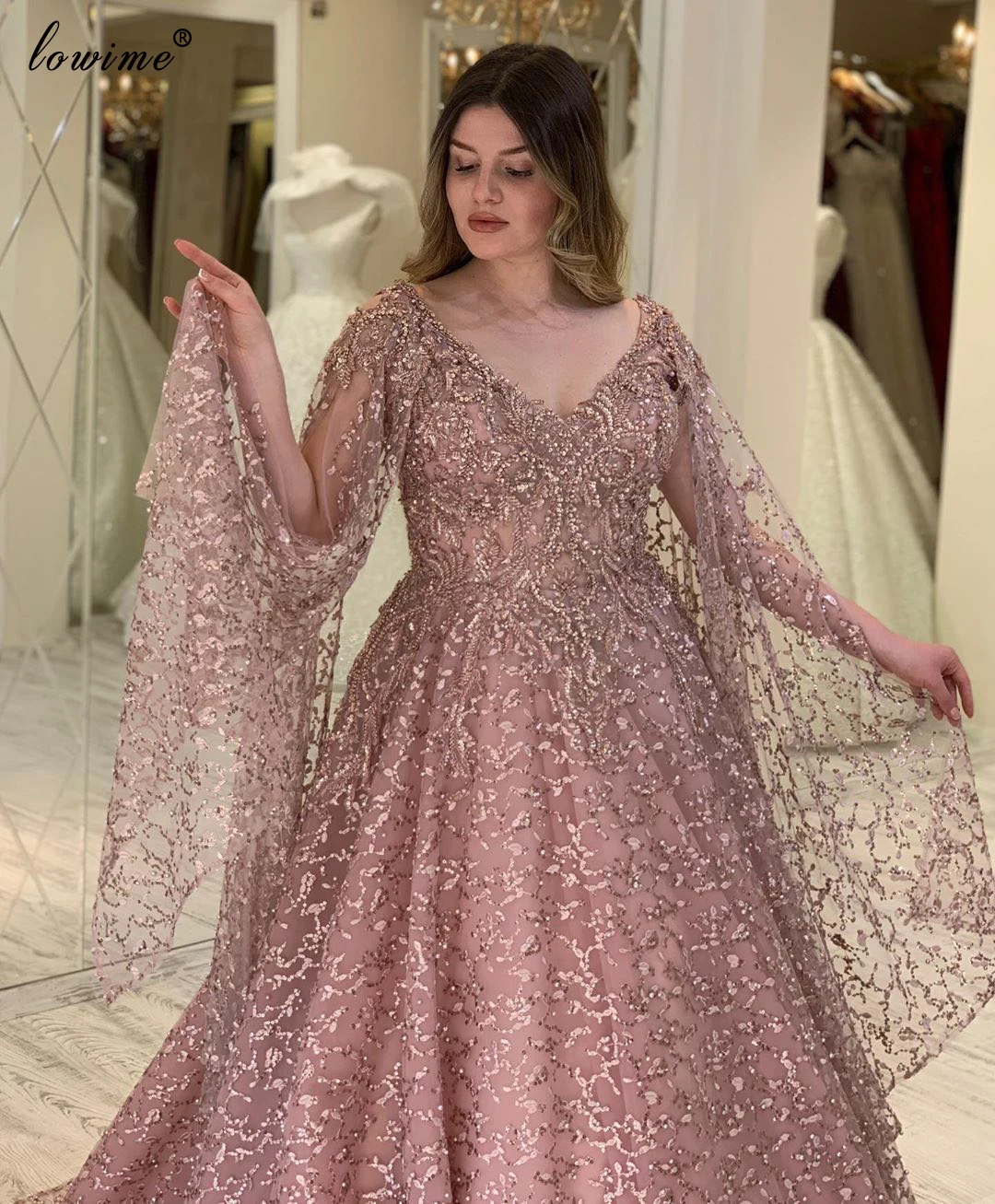 Plus Size Blush Pink Evening Dresses 