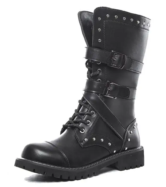 combat boots with spikes